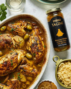 Mina Tagine Moroccan Chicken Simmer Sauce, 12 oz - Classic Ginger Saffron Made with Turmeric, Lemon & Olive Oil, Tagine Seasoning, Chicken Sauce, Garlic Sauce, Moroccan Spices