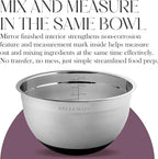 Bellemain Mixing Bowls with Lids Set - Stainless Steel Mixing Bowls with Airtight Lids - Food Storage Containers - 3PCS Set with Non-Slip Bottoms Kitchen Essentials for Baking - Serving