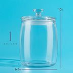 kitchentoolz 1 Gallon Glass Cookie Jar with Lid – Set of 2 Large Glass Jars with Lids for Cookies, Candy, Flour, Sugar, Pet Treats – Clear Glass Canisters for Food Storage - Pack of 2