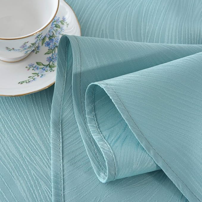 maxmill Jacquard Round Table Cloth Swirl Design Waterproof Antiwrinkle Spillproof Heavy Weight Soft Tablecloth for Circular Table Cover and Kitchen Dinning Tabletop Round 70 Inch Turquoise