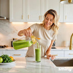 SMIRLY 64 oz Mason Jar Pitcher,Glass Pitcher with Wide Mouth,Water Jug with Double Leak Proof Lid for Iced Coffee,Hot Water,Breast Milk