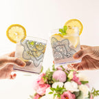 bzyoo BPA-Free Designed Dishwasher Safe 14 oz Plastic Tumbler Set which is Durable and Stackable Great For Parties, Anniversaries (6 PCS, Mandala Black)