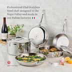 Hestan ProBond Luxe 11-Inch Skillet, Professional Clad Stainless Steel ProCore Tri-Ply Clad Construction, Polished Exterior, Induction & Oven Safe