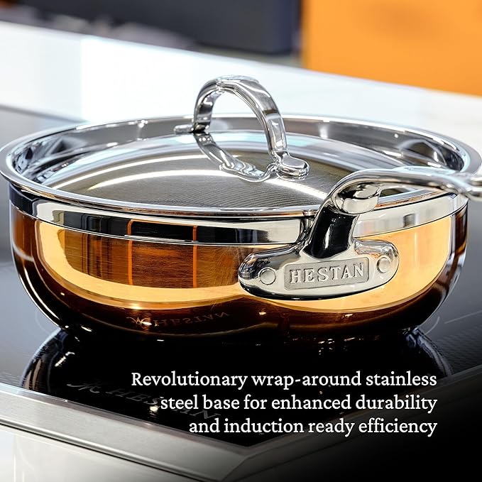 Hestan - CopperBond Collection - 100% Pure Copper Essential Pan, Induction Cooktop Compatible, 5 Quart