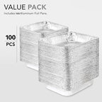 Stock Your Home Aluminum Pans 9x13 Disposable Foil Baking Pans (Pack Of 100) - Half Size Steam Table Deep Pans - Tin Foil Pans Great for Cooking, Heating, Storing, Prepping Food