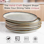 AmorArc Ceramic Dinnerware Sets,Handmade Reactive Glaze Stoneware Plates and Bowls Sets,Highly Scratch Resistant | Dishwasher & Microwave Safe Dishes Set,Service for 6 (18pc)