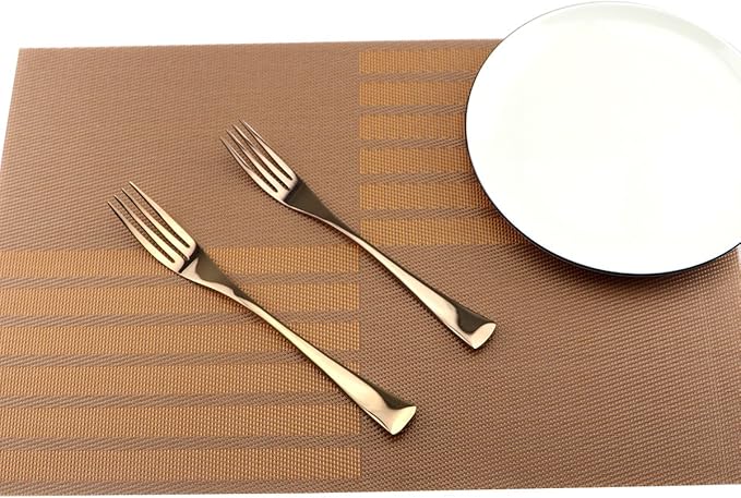Silversmiths 20 Piece Beacon Flatware Set, Copper Mirror/Rose Gold, Service for 4