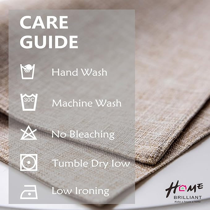 Home Brilliant Linen Place Mats Set of 8 Heat Resistant Dining Table Place Mats Cloth Placemats Kitchen Table Mats Placemat, Burlap