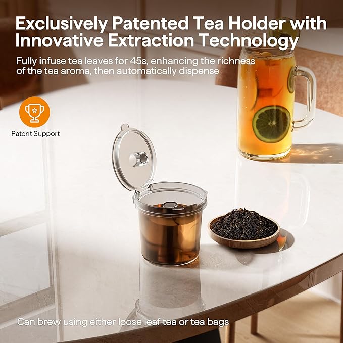 Single Serve Coffee Maker for K Cup, Ground and Tea, Hot and Iced Coffee Machines with Bold Setting, 6 to 16 Oz Brew Sizes, Compact for Small Spaces, Purple (2.0 Version)