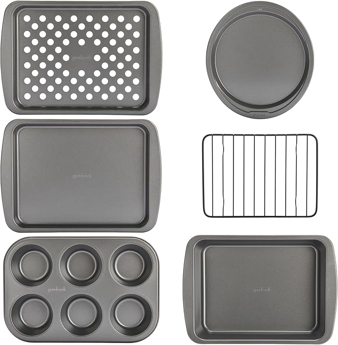 GoodCook Everyday Nonstick Toaster Oven 6pc Set, Gray