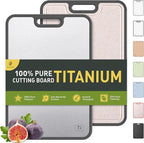 2 in 1 Pure Titanium Cutting Boards for Kitchen Chopping Board with Handle Large Big Small Kitchen Meat Butcher Block Not Stainless Steel Wood Bamboo Glass Rubber Plastic Silicone Acrylic Teak Sink