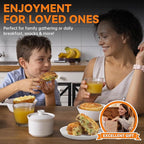 Baker's Friend Multi Stuffed Waffle Maker Thick, 4-Slice with 1.2'' Thick & 4'' Dia, Belgian Mini Waffle Maker Flip, Nonstick Breakfast Sandwich Maker, Stuffed Waffle Iron, Aqua