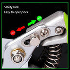 Garden Shears, Japanese Pruning Shears for Heavy Duty, Flowers Herbs Grapes Plant and Branch Cutters, Clippers, Trimmers, Scissors (Green)