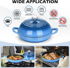 Bread Dutch Oven for Sourdough Baking (5.5 QT), Joyfair Enameled Cast Iron Dutch Oven Pot with Lid, Sourdough Bread Pan with Heavy Duty Dual Handles, Non-Stick & Even Heat, Oven-safe up to 500°F, Blue