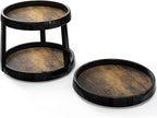 Simple Houseware 10-Inch 2 Tier Lazy Susan Multifunctional Organizer, Rustic Brown