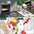 Small Baking Sheet with Rack Set [2 Cookie Sheets + 2 Baking Racks], CEKEE Stainless Steel Small Baking Pan and Grill Rack - Rust & Warp Resistant & Nonstick, Size 9.33 x 6.96 x 1 Inch