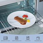 bestone Dinner Plates, 10.5 Inch Plates Set of 6, Porcelain Round Dessert Salad Dinner Plates, Serving Dishes for Kitchen, Dishwasher, Microwave, Freezer, Oven Safe, Marble Blue