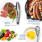 Kitchen Cooking Utensils Set Silicone Spatula Set-446°F Heat Resistant, Nonstick Black Cooking Set with Spatula, Spoon, Brush, Tongs Cooking Tools for New Kitchen/Home Essentials(32PCS)