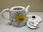 FixtureDisplays® Teapot, Ceramic, Teamaker, Large Yellow Flower 12039NEW-NPF