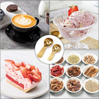 1 Gold Measuring Spoons (15 Ml) and 1 Tablespoons (30 Ml) Coffee Scoop for Ground Coffees, Stainless Steel Coffee Spoons Set Short Handle Tablespoon Measuring Spoon for Milk Tea Sugar Protein Brewin