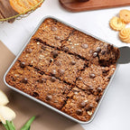 LIANYU 4 Pack 8/9 Inch Square Baking Cake Pan, Stainless Steel Brownie Bread Cake Molds, Square Bakeware for Lasagna Pie, Oven & Dishwasher Safe, 2 PCS 8-Inches + 2 PCS 9- Inches