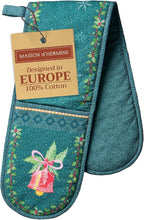 Maison d' Hermine Double Oven Mitts 100% Cotton 7"x35" Double Oven Mitt Heat Resistant BBQ Cooking Gloves with Loop, Baking, Grilling, Home, Kitchen, Handling Hot Pans (Hygge Christmas)