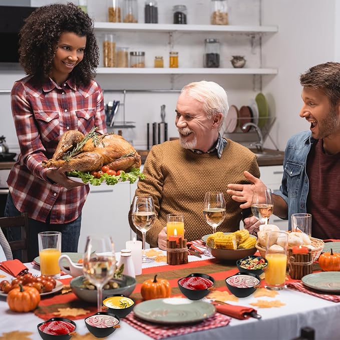 Kolewo4ever 12 Pieces Fall Ceramic Pumpkin Bowl 6 Ounces Ramekins Small Pumpkin Shaped Bowls Orange Dinnerware Decoration for Fall Halloween Serving Dip, Sauce, Condiments,Snack (Black)