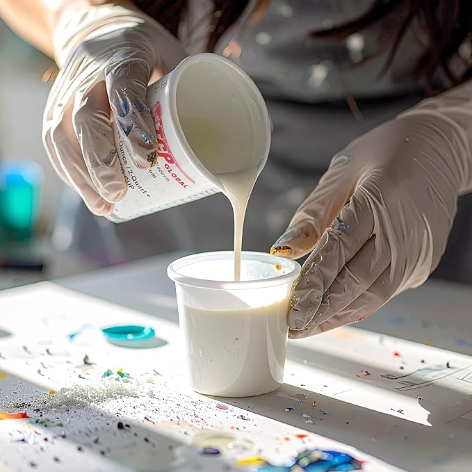 Custom Shop Paint Mixing Cups, 64-Ounce (36 Pack) - Plastic Measuring Cups for Liquids, Automotive Painting, Epoxy Resin, Acrylic Arts, Crafts, Disposable or Reusable, Graduated, Mixing Ratios