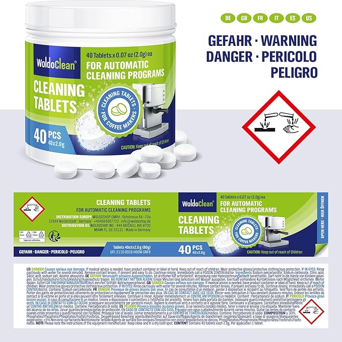 Cleaning Tablets for Espresso & Coffee Machine 40 Tabs - compatible with Breville Espresso Machines