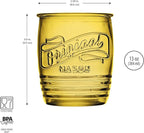 Glaver's Set Of 4 Original Mason Collins Glasses Assorted Colored Drinking Glasses For Juice Smoothies Cocktails Fine Beverage Glass Cups (Original Mason Whiskey Colored 13 OZ.)