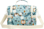Insulated Kids Double Decker Lunch Bags Tote for Girls Boys Toddler Kindergarten School Picnic Camp Food Cooler Lunch Boxes Thermal with Strap (Lion)