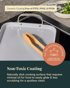 Caraway Double Burner Griddle - 19x12” Griddle Pan - Non-Stick Ceramic Coated - Non Toxic, PTFE & PFOA Free - Oven Safe & Compatible with All Stovetops - Black