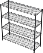 4 Tier Adjustable Storage Shelves,Heavy Duty Metal Utility Shelf 1400LBS Capacity Wire Shelving Unit Organizer Rack for Kitchen Office Pantry Room 18" D x 46" W x 59" H Black