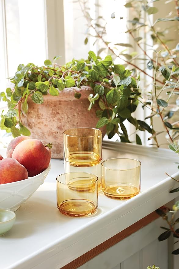 Lenox Tuscany Classics 4Pc Short Glasses, 1.10, Orange