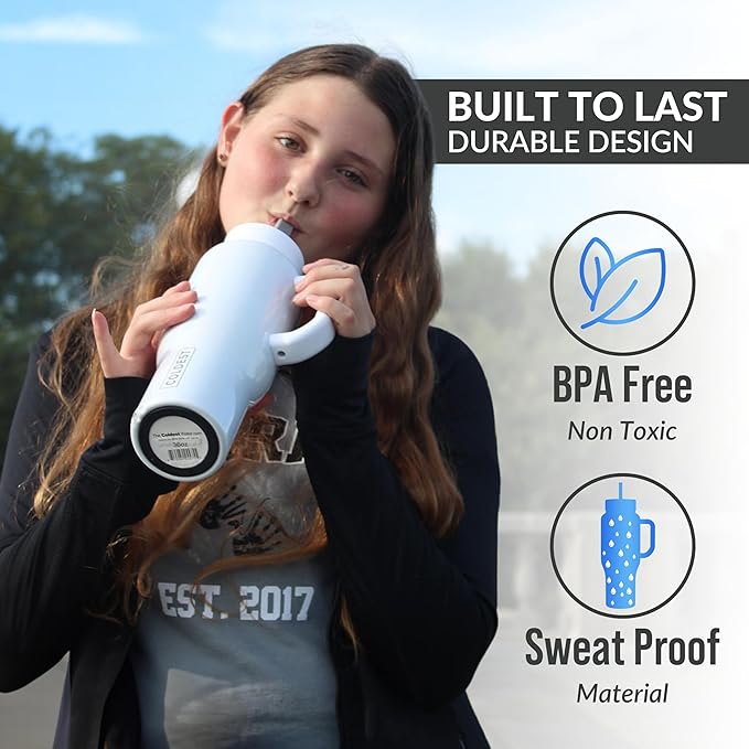 Coldest Tumbler with Handle and Straw Lid | 3 Lids Insulated Reusable Stainless Steel Water Bottle Travel Mug | Gifts for Women Him Her | Limitless Collection (46 oz, Pink Reflections)