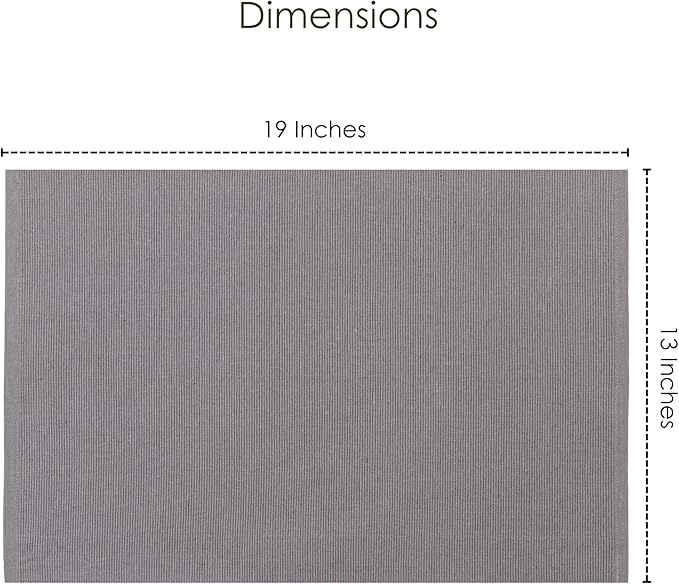 Cloth Placemats Set of 4, Cotton Blend Durable Layered Table Mats, Non-Slip Wrinkle Free Place Mats for Dining Table, Easy to Clean (Frost Gray, 13x19 Inch)