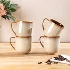 LERATIO Ceramic Dinnerware Sets for 4,16-Piece Reactive Glaze Plates and Bowls Set with Mugs,Highly Chip and Crack Resistant | Dishwasher,Microwave & Oven Safe Dishes set-Kahki