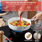 Silicone Cooking Utensils Set, Onader Red Kitchen Utensils 6 Pcs Set, Heat Resistant Kitchen Tool Kit, Nonstick Cookware Friendly & Non Toxic