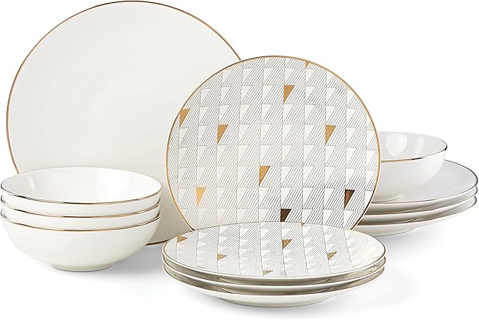 Lenox White Trianna 12-Piece Dinnerware Set, 16.20 LB