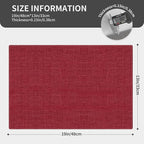 Cloth Placemats, Set of 6 Heat-Resistant Cotton Linen Blend Double Layered Machine Washable Place Mats, Wrinkle Free Thick Fabric Dining Table Mats for Indoors & Outdoors (Burgundy, 6)