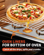 Oven Liners for Bottom of Oven - 4 Pack Large Heavy Duty Oven Mats, 17"x 25" Reusable Matt Liner for Electric, Gas, Toaster Ovens & Grills, BPA & PFOA Free, Kitchen Essentials, Silver