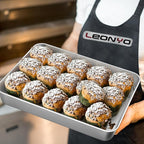 Leonyo Baking Pan with Lid Set of 2, 12⅓ x 9¾ x 2 Inch Rectangular Cake Pan, Refrige & Oven Safe Stainless Steel Deep Lasagna Pan Tray for Focaccia, Bread, Brownies, Casseroles