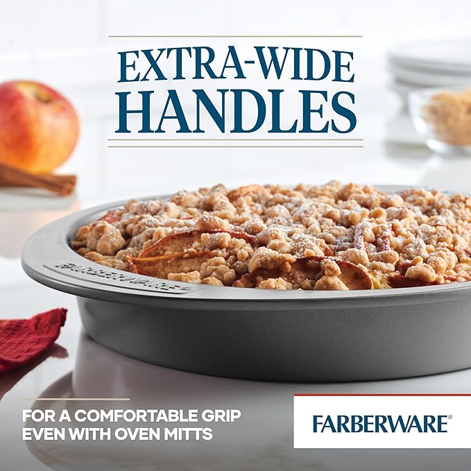 Farberware Nonstick Bakeware Baking Pan / Nonstick Cake Pan, Round - 9 Inch, Gray, 1 Count (Pack of 1)