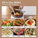 SENSARTE Nonstick Deep Frying Pan Skillet, 10-inch Saute Pan with Lid, Stay-Cool Handle, Cooking Pan, Healthy Stone Cookware Induction Compatible