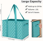 WISELIFE Reusable Grocery Bags [6 Pack],Large Grocery Tote Bag Water Resistant Shopping Bags Foldable Grocery Bag for Clothes,Shoes and Picnic,Green