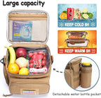 MOV COMPRA Tactical Lunch Bag for Men, Insulated Lunch Box Leakproof for Men Large Capacity with MOLLE Water Bottle Pouch Lunchbox for Adults for Work, Picnic（Yellow）