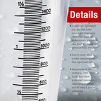 TCP Global 2 Liter (2000ml) Plastic Graduated Measuring and Mixing Pitcher (Pack of 4) - Holds Over 2 Quarts (64oz) - Pouring Cup, Measure & Mix Paint, Resin, Epoxy, Kitchen Cooking Baking Ingredients