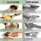 Zulay Kitchen Lemon Squeezer Stainless Steel - Premium Quality, Heavy Duty Solid Metal Squeezer Bowl - Large Manual Citrus Press Juicer and Lime Squeezer Stainless Steel - Rose Gold