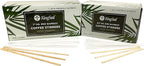 1000 Count | KingSeal Individually Paper Wrapped Bamboo Coffee Stir Sticks, 7 inches, Square End, 100% Renewable and Biodegradable - 2 Boxes x 500 Stirrers
