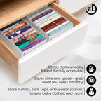 Drawer Organizer Clothes - 3 Set Multipurpose Dresser Drawer Organizer for Adults & Kids, Closet Foldable 10 Cells per Organizer - Non-Woven Fabric, T-Shirts, Baby Clothes, Shorts Organizer - White